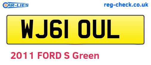 WJ61OUL are the vehicle registration plates.