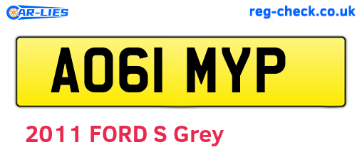 AO61MYP are the vehicle registration plates.