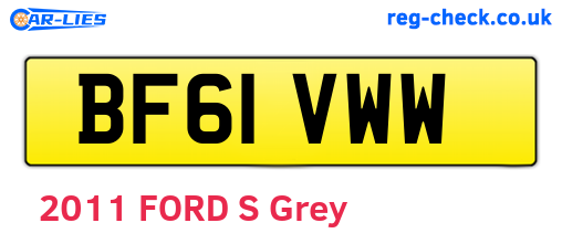 BF61VWW are the vehicle registration plates.