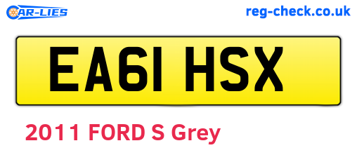 EA61HSX are the vehicle registration plates.