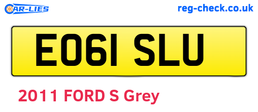 EO61SLU are the vehicle registration plates.