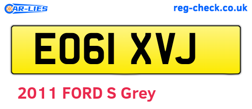 EO61XVJ are the vehicle registration plates.