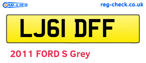 LJ61DFF are the vehicle registration plates.