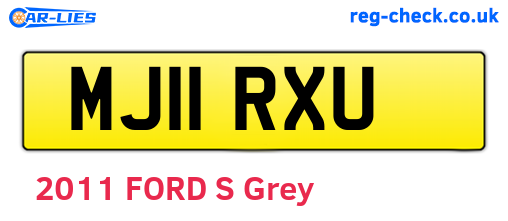MJ11RXU are the vehicle registration plates.