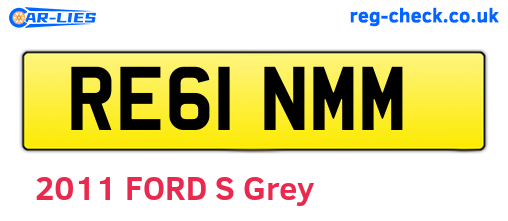 RE61NMM are the vehicle registration plates.