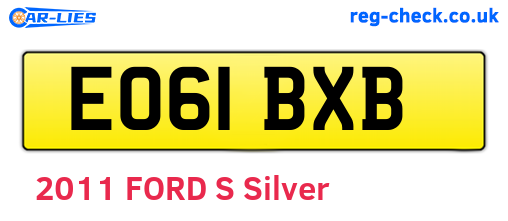 EO61BXB are the vehicle registration plates.