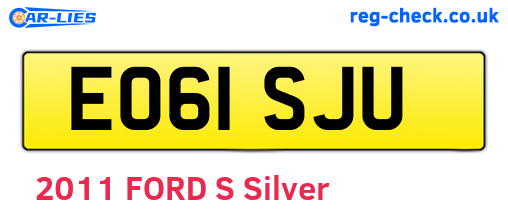 EO61SJU are the vehicle registration plates.