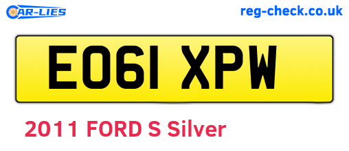 EO61XPW are the vehicle registration plates.