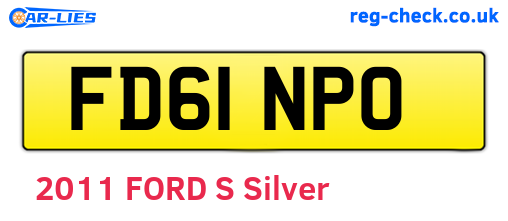 FD61NPO are the vehicle registration plates.