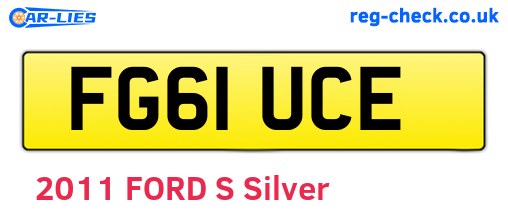 FG61UCE are the vehicle registration plates.
