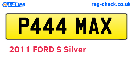 P444MAX are the vehicle registration plates.