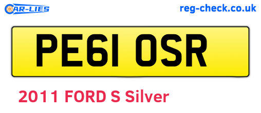 PE61OSR are the vehicle registration plates.