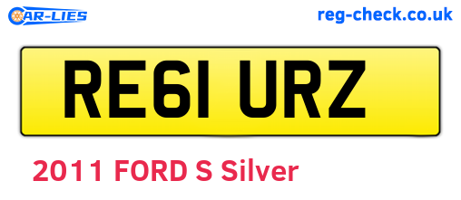 RE61URZ are the vehicle registration plates.