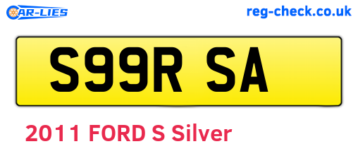 S99RSA are the vehicle registration plates.