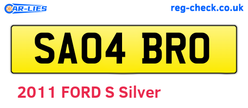 SA04BRO are the vehicle registration plates.