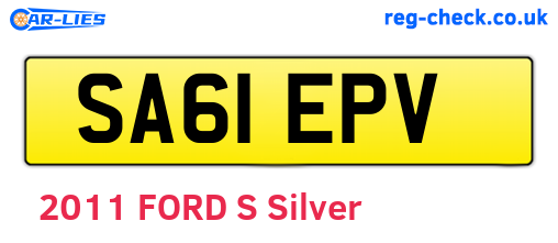 SA61EPV are the vehicle registration plates.