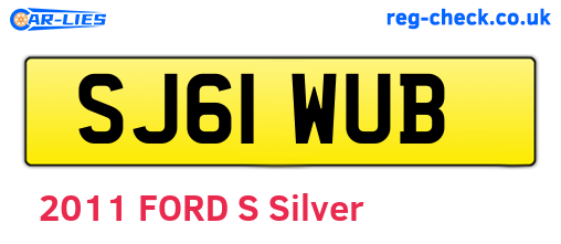 SJ61WUB are the vehicle registration plates.