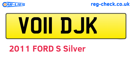 VO11DJK are the vehicle registration plates.