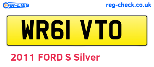WR61VTO are the vehicle registration plates.