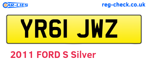 YR61JWZ are the vehicle registration plates.