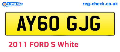 AY60GJG are the vehicle registration plates.