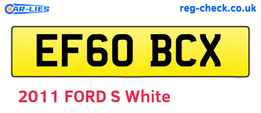 EF60BCX are the vehicle registration plates.