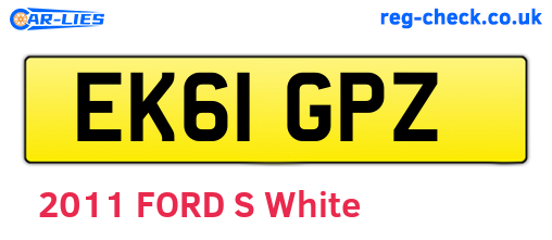EK61GPZ are the vehicle registration plates.