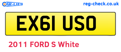 EX61USO are the vehicle registration plates.