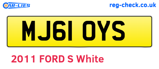 MJ61OYS are the vehicle registration plates.
