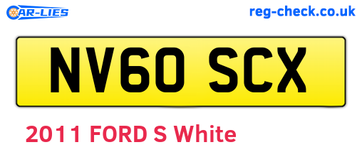 NV60SCX are the vehicle registration plates.