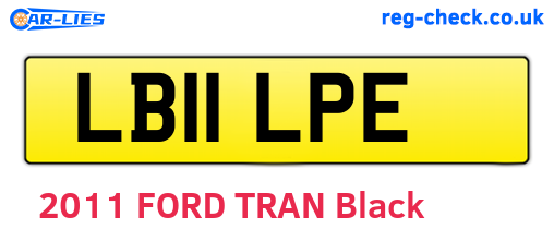 LB11LPE are the vehicle registration plates.