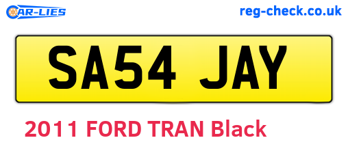 SA54JAY are the vehicle registration plates.