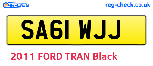 SA61WJJ are the vehicle registration plates.