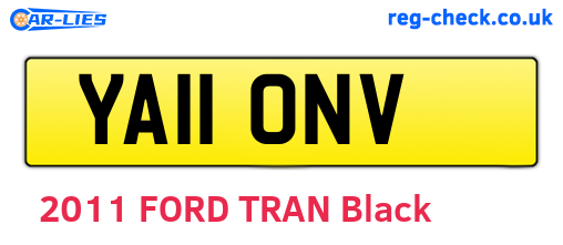 YA11ONV are the vehicle registration plates.