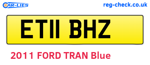 ET11BHZ are the vehicle registration plates.