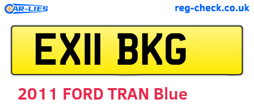 EX11BKG are the vehicle registration plates.