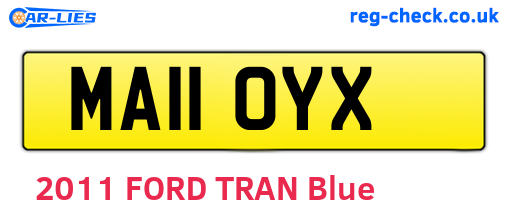 MA11OYX are the vehicle registration plates.
