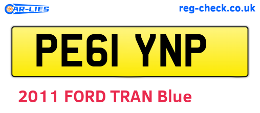 PE61YNP are the vehicle registration plates.