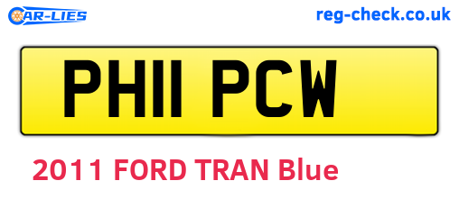 PH11PCW are the vehicle registration plates.