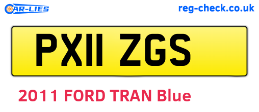 PX11ZGS are the vehicle registration plates.