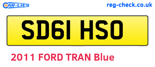 SD61HSO are the vehicle registration plates.