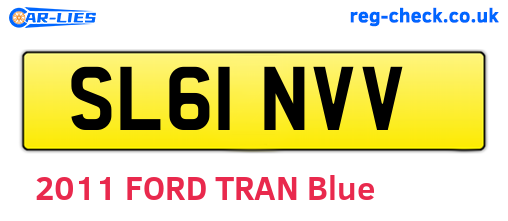 SL61NVV are the vehicle registration plates.