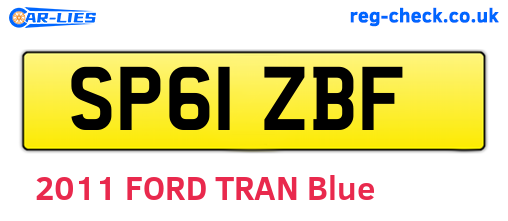 SP61ZBF are the vehicle registration plates.