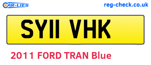 SY11VHK are the vehicle registration plates.