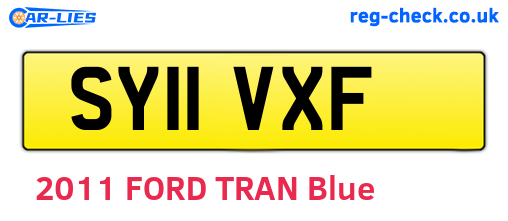 SY11VXF are the vehicle registration plates.