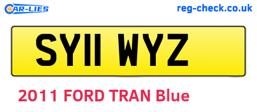 SY11WYZ are the vehicle registration plates.
