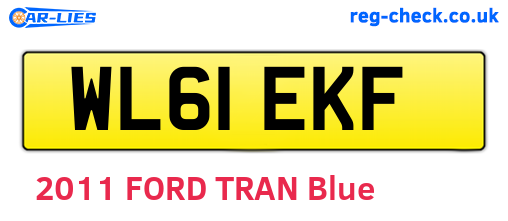 WL61EKF are the vehicle registration plates.