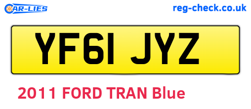 YF61JYZ are the vehicle registration plates.