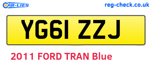 YG61ZZJ are the vehicle registration plates.