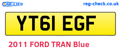 YT61EGF are the vehicle registration plates.